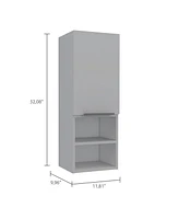 Depot E-Shop Savona Medicine Single Door Cabinet, Two Interior Shelves, Two External Shelves, White