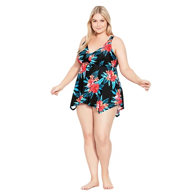 Avenue Plus Sharkbite Print Tankini Top