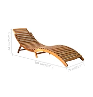 vidaXL Sun Lounger Solid Acacia Wood Brown