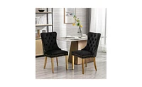 Slickblue High-End Modern Tufted Velvet Dining Chair with Solid Wood Frame, Contemporary Design