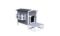 Slickblue Wooden Cat House - Stylish and Durable Retreat for Your Feline Friend