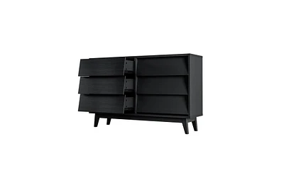 Slickblue 6-Drawer Double Dresser with Vintage-Style and Beveled Design – Classic Elegance