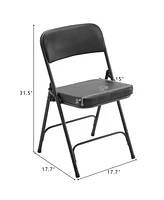 Set of 2 Metal Folding Chairs with Padded Seat and Back Ideal for Home and Office Use