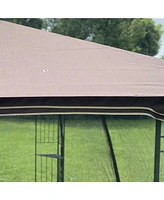 Slickblue 10x10 Outdoor Patio Gazebo Canopy Tent with Ventilated Roof and Mosquito Netting for Insect Protection