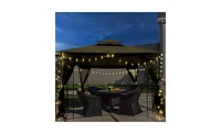 Slickblue 10x10 Outdoor Patio Gazebo Canopy Tent with Ventilated Roof and Mosquito Netting for Insect Protection