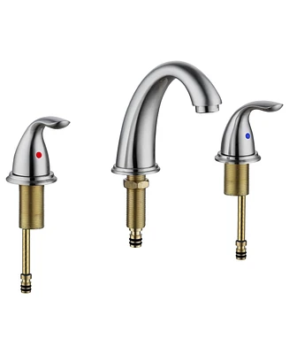 Slickblue Brushed Nickel Widespread Bathroom Faucet Sleek and Modern Fixture