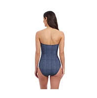 Profile by Gottex Women's Isabelle Bandeau Embroidery Detail One Piece