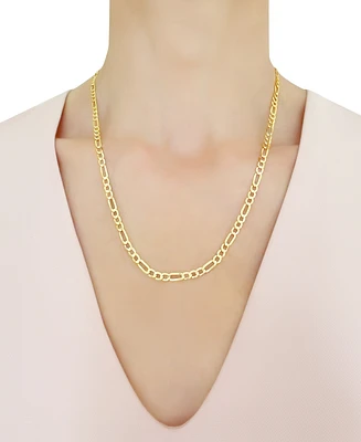 Italian Gold Figaro Link 20" Chain Necklace (4mm) in Solid 14k Gold