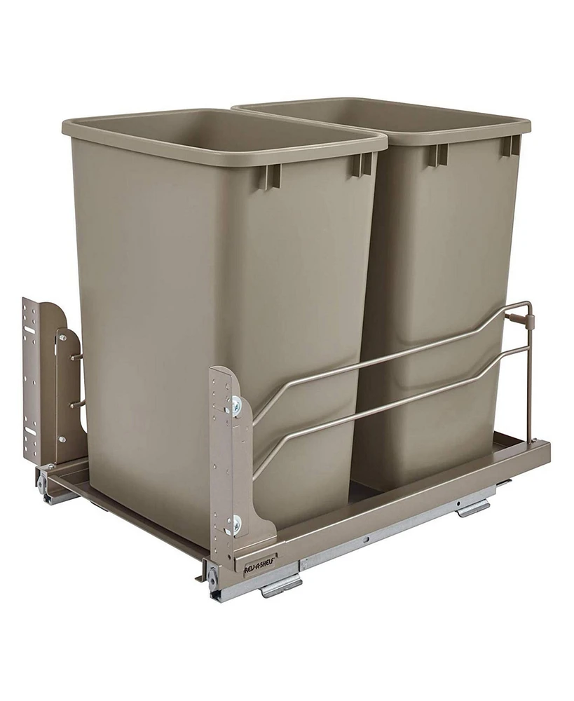 Rev-a-Shelf Double Pullout Trash Can 35 qt. with Soft-close, 53WC-1835SCDM-212