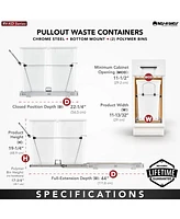 Rev-a-Shelf Double Pullout Trash Can 27 qt. for Kitchen, Silver, Rv-15KD-17C S