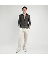 Men's Charcoal Black Gauzy Heathered Shirt