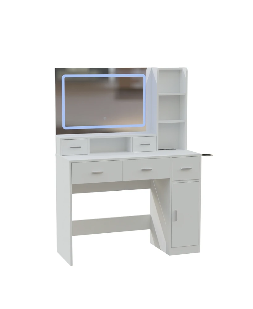 Slickblue Smart Mirror Dressing Table with Drawers and Storage Cabinet for Modern Makeup Solutions