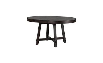 Slickblue Farmhouse Round Extendable Dining Table with 16-Inch Leaf for Versatile Wood Kitchen Dining