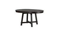 Slickblue Farmhouse Round Extendable Dining Table with 16-Inch Leaf for Versatile Wood Kitchen Dining