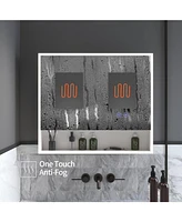 Lalahoo Medicine Cabinets for Bathroom,Medicine Cabinet Mirror,Recessed or Wall Mounted Medicine Cabinets,Lighted Medicine Cabinet,Dimmer and Anti-Fog