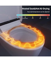 Lalahoo Smart Toilet Bidet with Tank Built in, Auto Open/Close, Heated Seat, Automatic Flush Bidet Toilet,Night Light, Elongated Japanese Toilets for