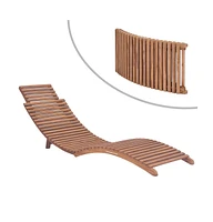 vidaXL Folding Sun Lounger Solid Teak Wood