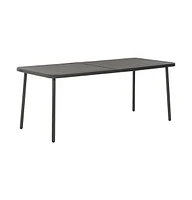 vidaXL Patio Table Dark Gray 70.9"x32.7"x28.3" Steel