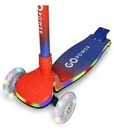 Gopowerbike GoRider 3-Wheel Scooter for Kids Light Up Foldable Toddler Kick Ages 3-8