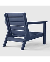 WestinTrends Outdoor Modern Hdpe Patio Navy Blue Club Chair with Deep Seat Cushions