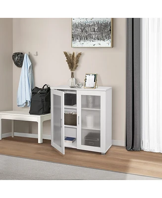 Kings Brand Furniture 2-Door Accent Storage Cabinet, Sideboard Buffet Floor Cupboard for Kitchen, Dining Room, Living Entryway