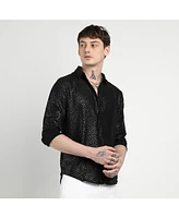 Campus Sutra Men's Onyx Black Pavement Shirt