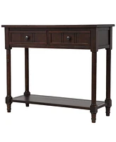 Slickblue Series Console Table Traditional Design with Two Drawers and Bottom Shelf