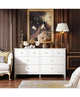 Homsee White 8-Drawer Paint Finish Dresser Chest of Drawers Cabinet