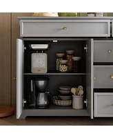 Homsee Gray Wooden Accent Storage Cabinet with Multi-Function