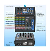 Pyle 4-Channel Bluetooth Pro Audio Dj Sound Mixer