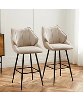 Slickblue 26'' Modern Counter Height Bar Stools Set of 2 Stylish Chairs for Contemporary Dining