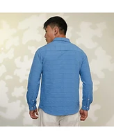 Campus Sutra Men's Sky Blue Chevron-Textured Shirt