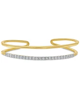 Diamond Open Cuff Bangle Bracelet (1 ct. t.w.) in 14k Gold-Plated Sterling Silver