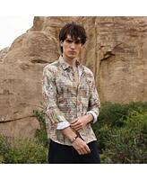 Campus Sutra Men's Multicolour Artistic Botanical Shirt