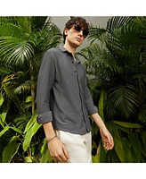 Men's Space Grey Hive-Textured Shirt