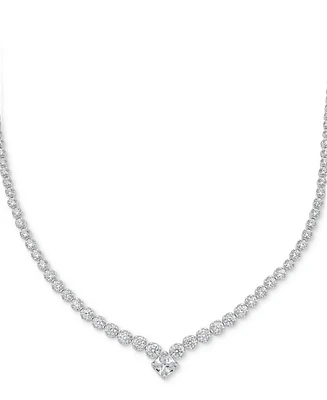 Diamond Princess & Round 18" Collar Necklace (3 1/2 ct. t.w.) in 14K White Gold