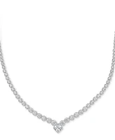 Diamond Princess & Round 18" Collar Necklace (3 1/2 ct. t.w.) in 14K White Gold