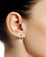 Ruby (5/8 ct. t.w.) & Diamond (1/3 Oval Doorknocker Drop Earrings 14k Gold (Also available Emerald Sapphire)