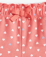 First Impressions Baby Girls Tonal Hearts Printed French Terry Shorts, Created for Macy's