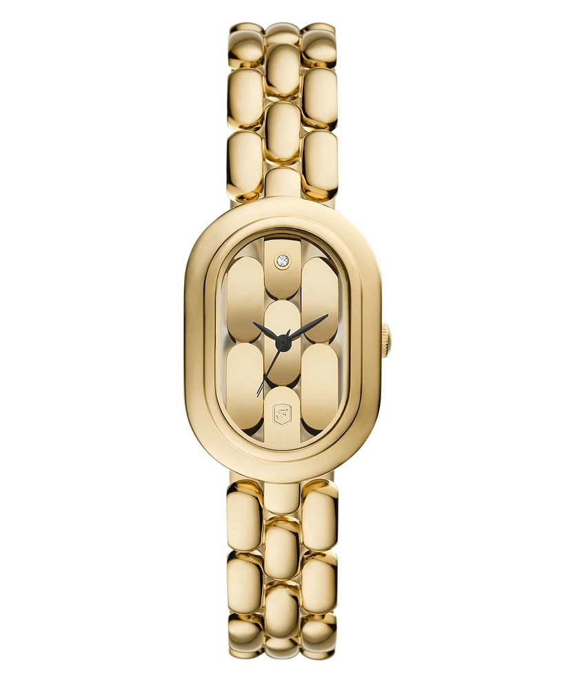 Fossil Women's Sloan Three-Hand Gold-Tone Stainless Steel Watch, 24mm