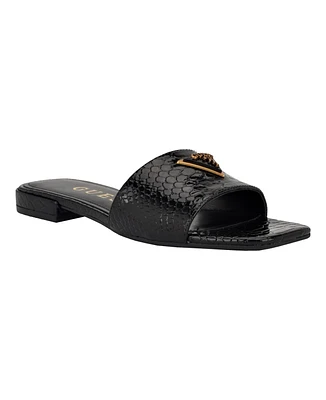 Guess Women's Tamsea One Band Square Toe Slide Flat Sandals