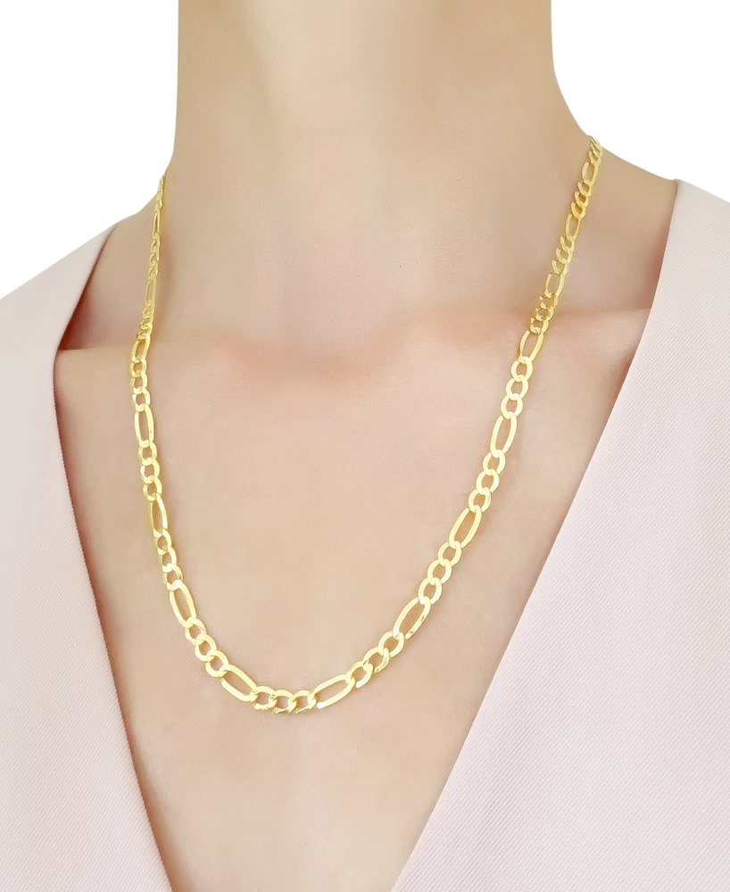 Italian Gold Figaro Link 20" Chain Necklace (5mm) in Solid 14k Gold