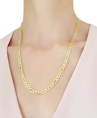 Italian Gold Figaro Link 20" Chain Necklace (5mm) in Solid 14k Gold