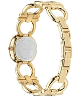 Ferragamo Women's Double Gancini Gold Ion Plated Stainless Steel Link Bracelet Watch 25mm