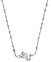 Kendra Scott Rhodium-Plated Cultured Freshwater Pearl Snake 19" Adjustable Pendant Necklace