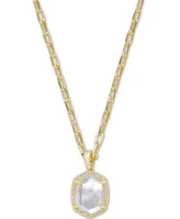 Kendra Scott Gold-Tone Pave-Framed Stone Pendant Necklace, 16" + 3" extender