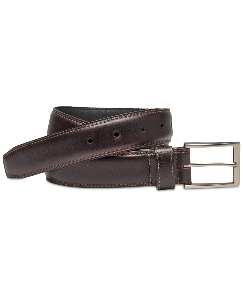 Johnston & Murphy Men's Double-Stitch Grain Belt