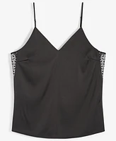 On 34th Women's Satin V-Neck Inset-Panel Tank, Created for Macy's