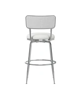 Hillsdale 41.25" Metal and Upholstered Baltimore Swivel Bar Height Stool