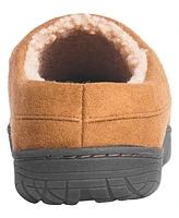 Weatherproof Men's Microsuede Clog with Curly Faux Shearling Lining and Non-Slip Indoor-Outdoor Sole Slipper